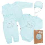 4-dílná souprava do porodnice New Baby Sweet Bear 50 modrá