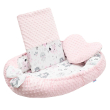 Luxusní hnízdečko pro miminko s peřinkami New Baby Srdíčko růžové