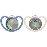 Dudlík NUK Happy Nights 6-18 m 2ks pro kluky
