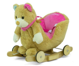 Houpací hračka s kolečky Milly Mally Polly Medvídek šedo-růžový