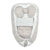 Hnízdečko s peřinkou pro miminko Minky Belisima dots grey