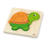 Dřevěné puzzle pro nejmenší Viga 4 ks Želva