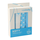 Látkové bavlněné pleny New Baby Softy s potiskem 70 x 70 cm 4 ks tyrkysovo-bílé