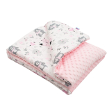Dětská deka z Minky Baby Mix s výplní Medvídci růžová 80x102 cm