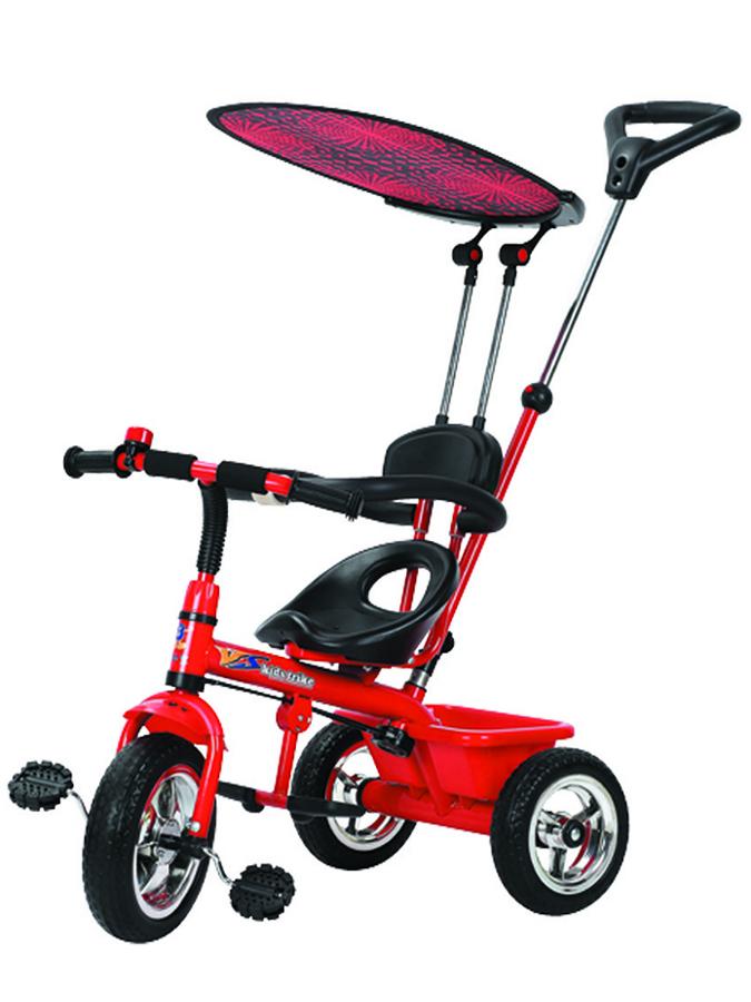 Tříkolka s vodící tyčí Baby Mix červená