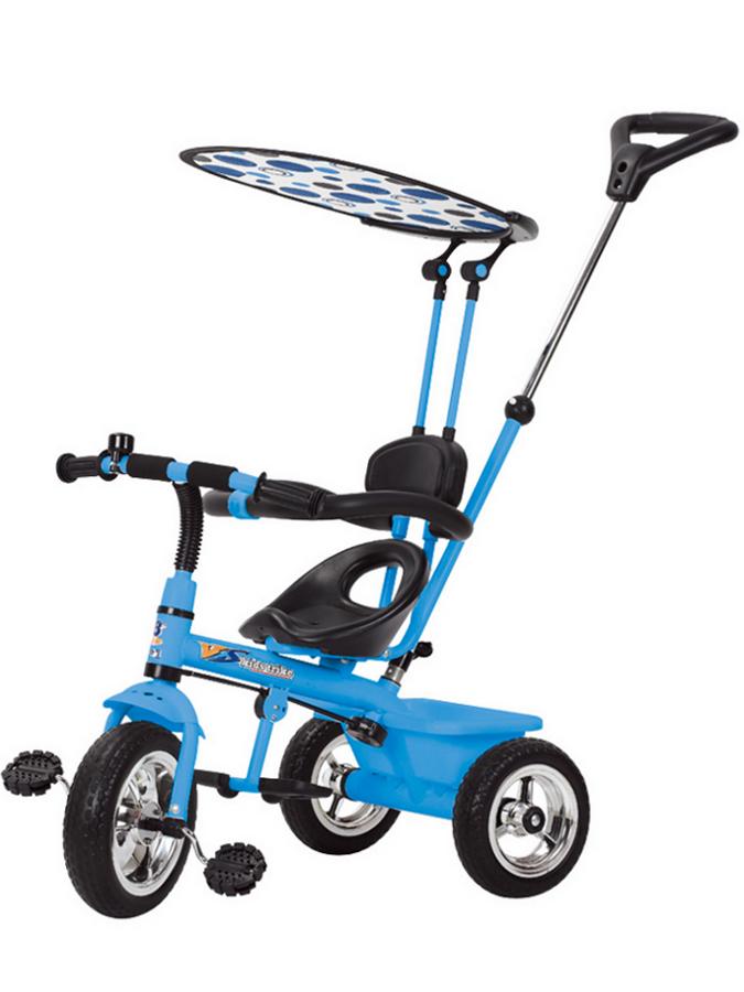 Tříkolka s vodící tyčí Baby Mix modrá