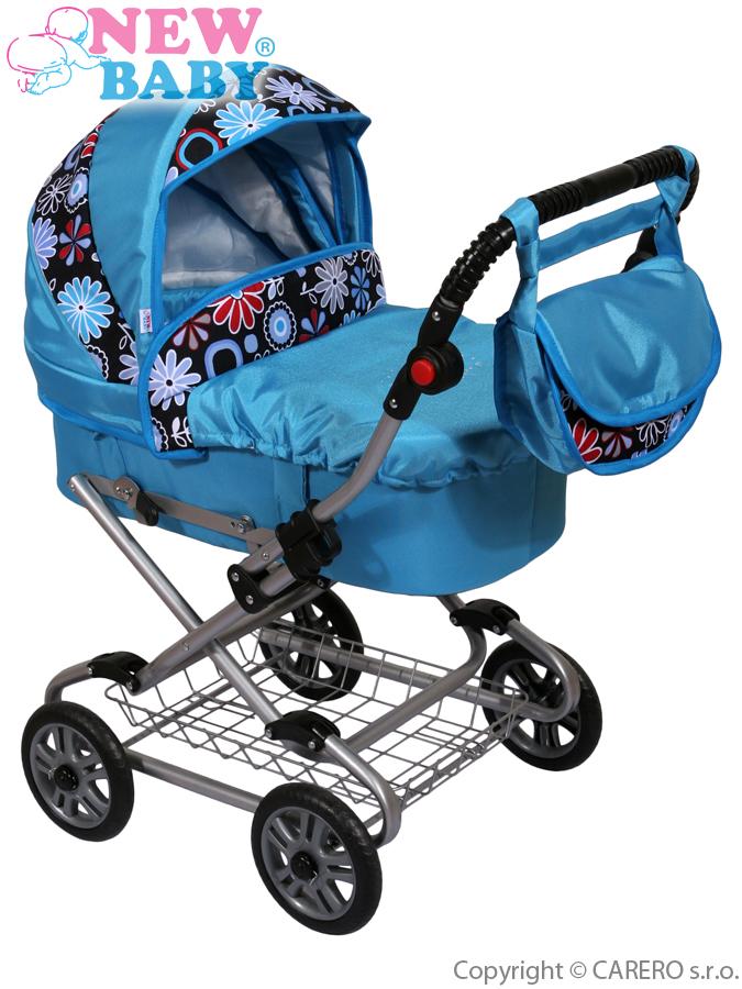 Hluboký kočárek pro panenky New Baby modrý