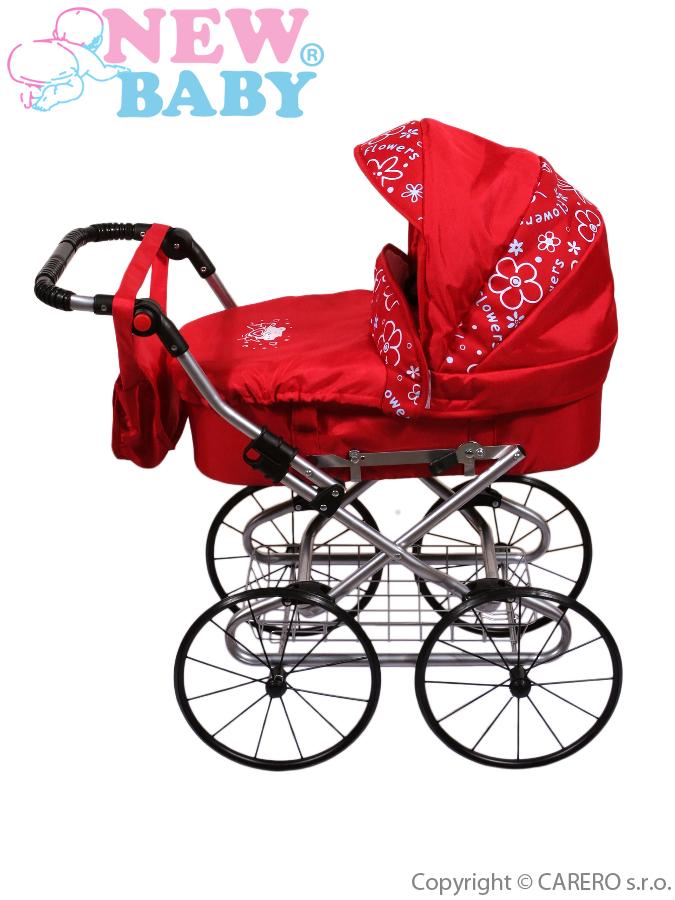 Hluboký kočárek pro panenky New Baby retro