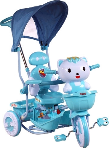 ARTI tříkolka s vodící tyčí Kočička blue