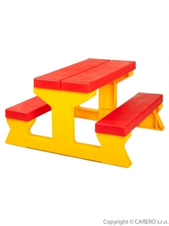Dětský stolek s lavičkami Star Plus red-yellow