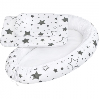 Luxusní hnízdečko pro miminko s peřinkami New Baby Hvězdičky bílé