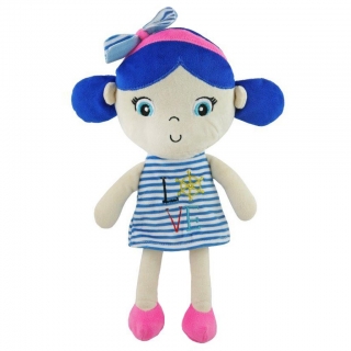 Edukační plyšová panenka Baby Mix 30 cm Námořník holčička blue