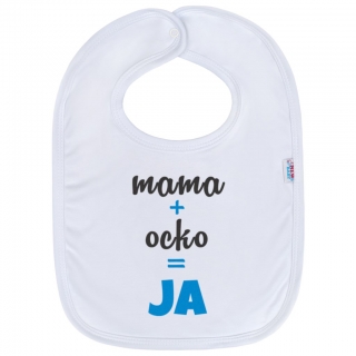 Bryndáček bavlněný New Baby mama+ocko=JA modrý