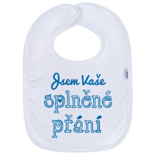 Bryndáček bavlněný New Baby Jsem Vaše splněné přání modrý