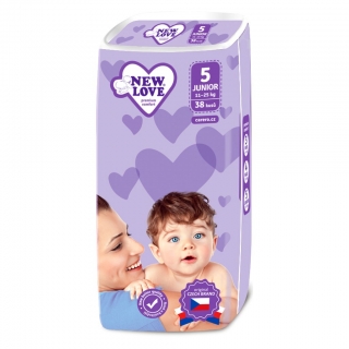 Pleny jednorázové dětské New Love 5 JUNIOR 11-25 kg 38 ks