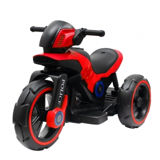 Elektrická motorka dětská Baby Mix POLICIE červená
