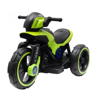Elektrická motorka dětská Baby Mix POLICIE zelená
