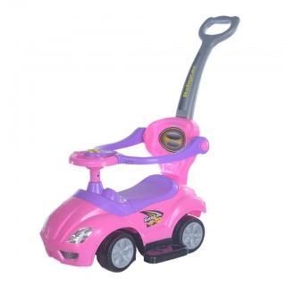 Dětské jezdítko se vodící tyčí 3v1 Baby Mix Mega Car růžové