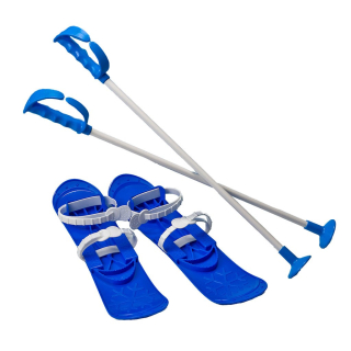 Dětské lyže s vázáním a holemi Baby Mix BIG FOOT 42 cm modré