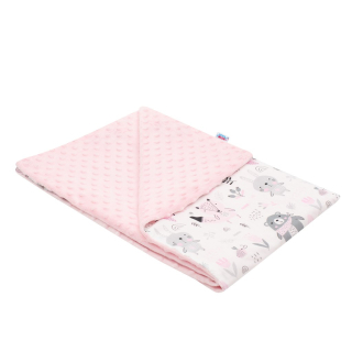 Dětská deka z Minky Baby Mix Medvídci růžová 80x102 cm