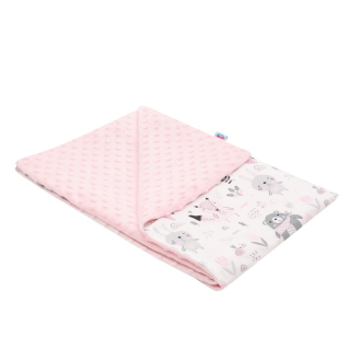 Dětská deka z Minky Baby Mix Medvídci růžová 80x102 cm