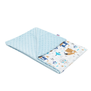 Dětská deka z Minky Baby Mix Medvídci modrá 80x102 cm