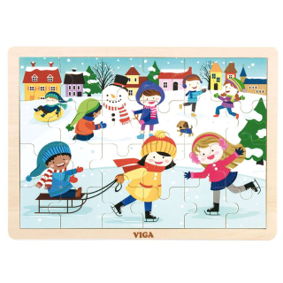 Dětské dětské dřevěné puzzle Viga Zima