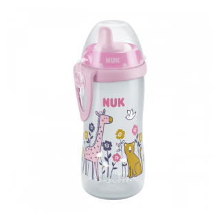 Dětská láhev NUK Kiddy Cup 300 ml růžovo-bílá