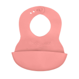 Nastavitelný plastový bryndák s kapsičkou Baby Ono růžový